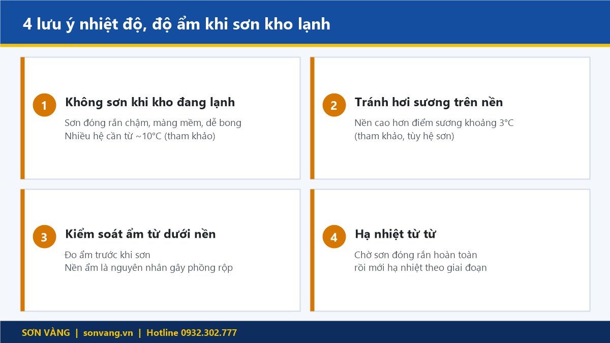 Lưu ý nhiệt độ, độ ẩm khi thi công sơn epoxy APT kho lạnh