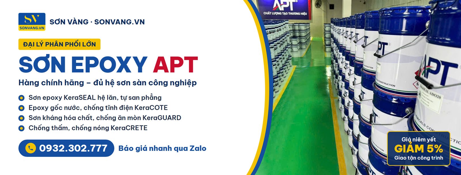 Sơn epoxy APT chính hãng – Sơn Vàng đại lý phân phối