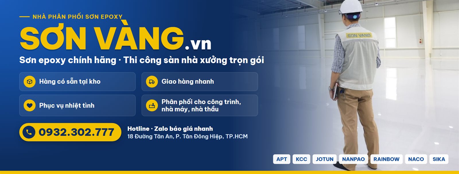 Sơn Vàng – nhà phân phối sơn epoxy chính hãng, thi công sàn nhà xưởng trọn gói